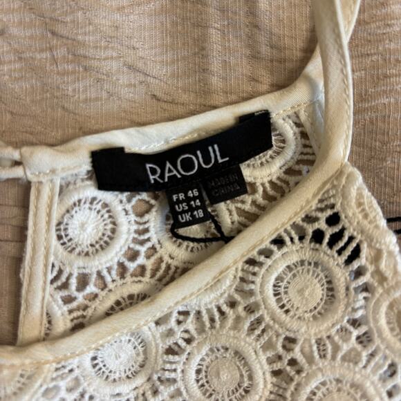 Raoul Caroline 100% Silk Lace Print Dress US 14 NWT Elegant Midi Cocktail - Picture 9 of 10